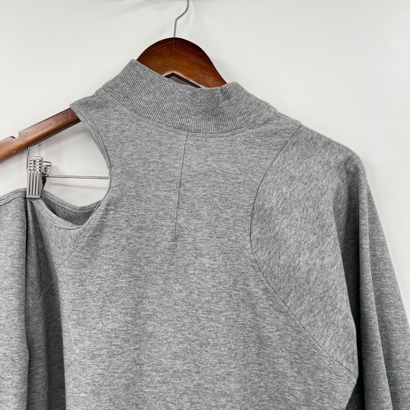 Lululemon Grey Mock Neck Cutout Long Sleeve Sweatshirt‎ Women's Size 12 - Picture 9 of 12